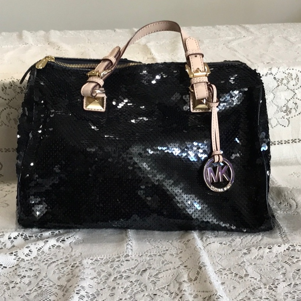 Michael Kors Black Sequin Tote Bag